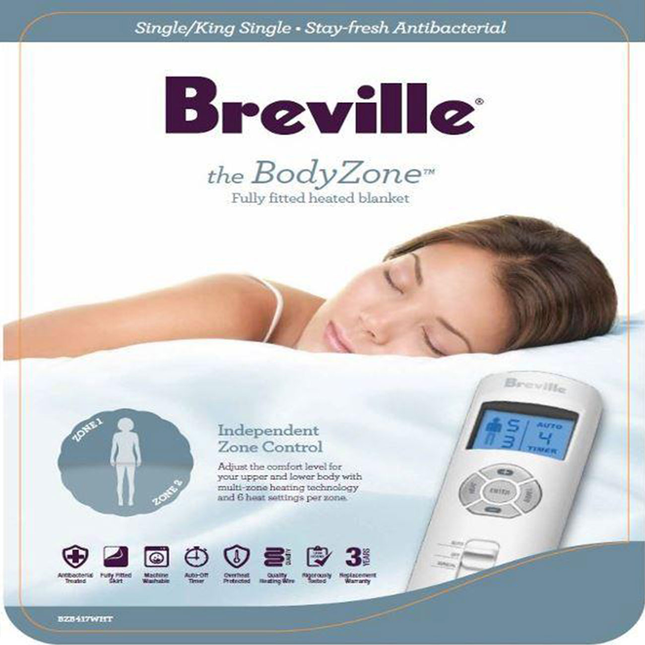 Bodyzone King Quilted Fitted Heated Blanket Breville