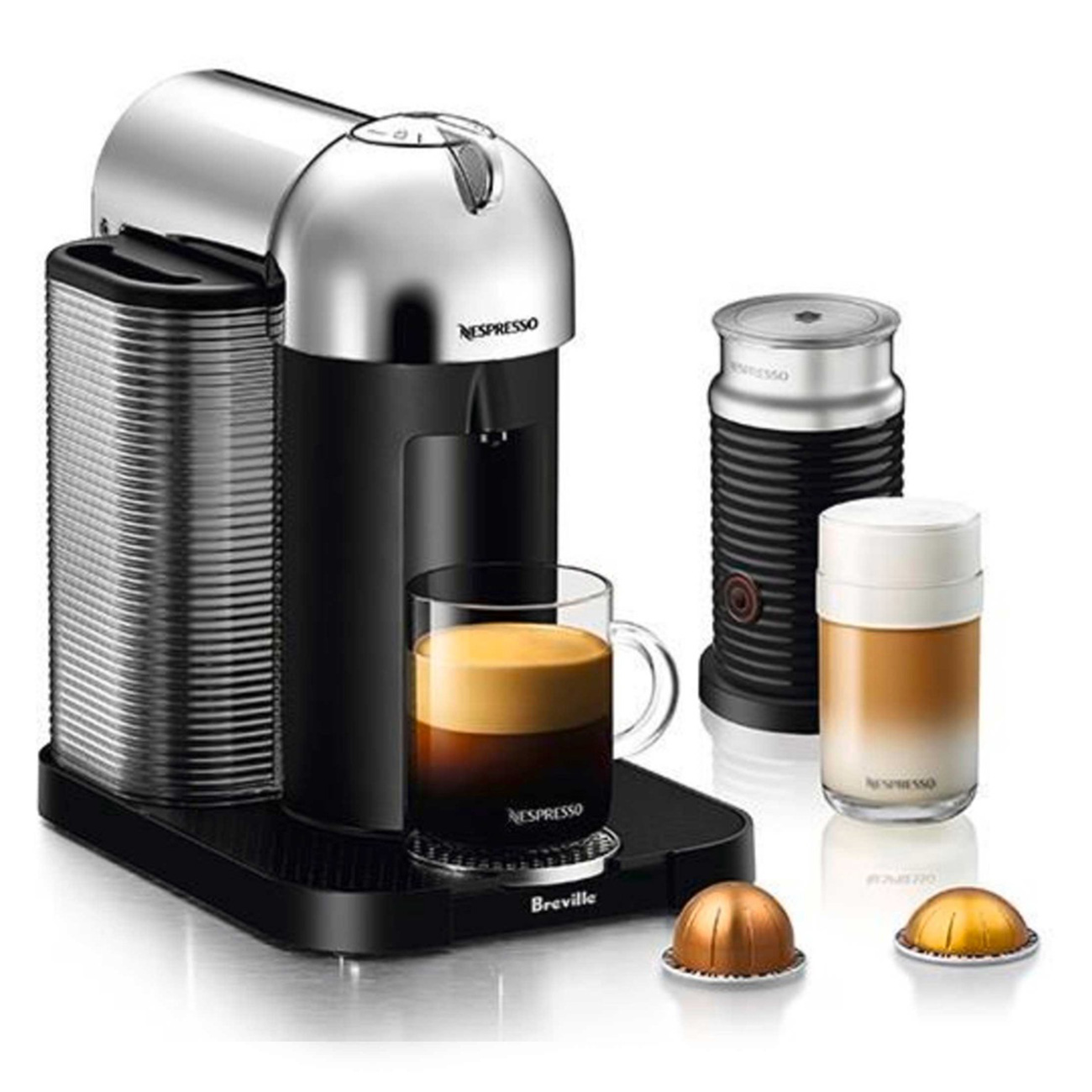 Nespresso - Vertuo Next Light Gray & Aeroccino3 Milk Frother - Color : Grey